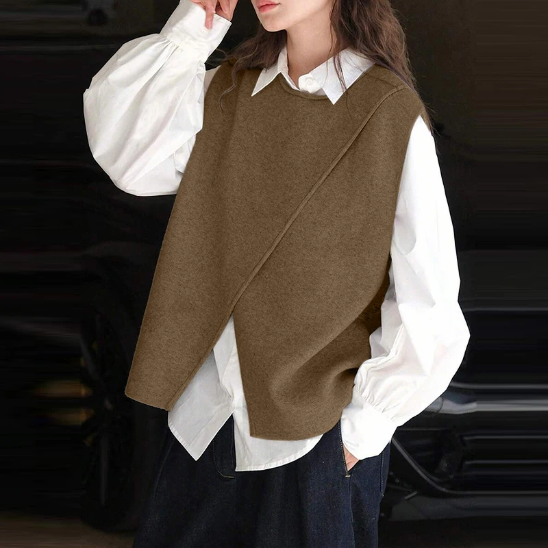 ZANZEA Women Patchwork Shirts Autumn Long Sleeve Blouse 2026 Fashion Casual Lapel Loose Elegant Office Streetwear Female Tops