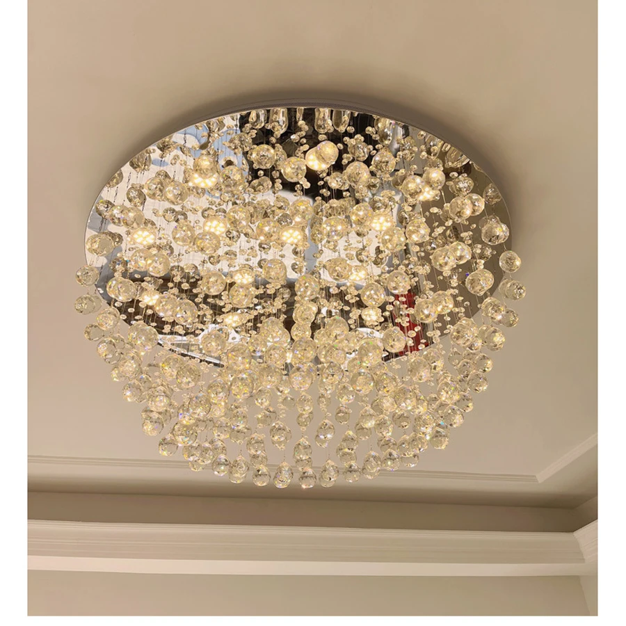 LED Crystal Ceiling Lamp Round Living Room Bedroom Simple Modern Atmosphere Warm Romantic full house