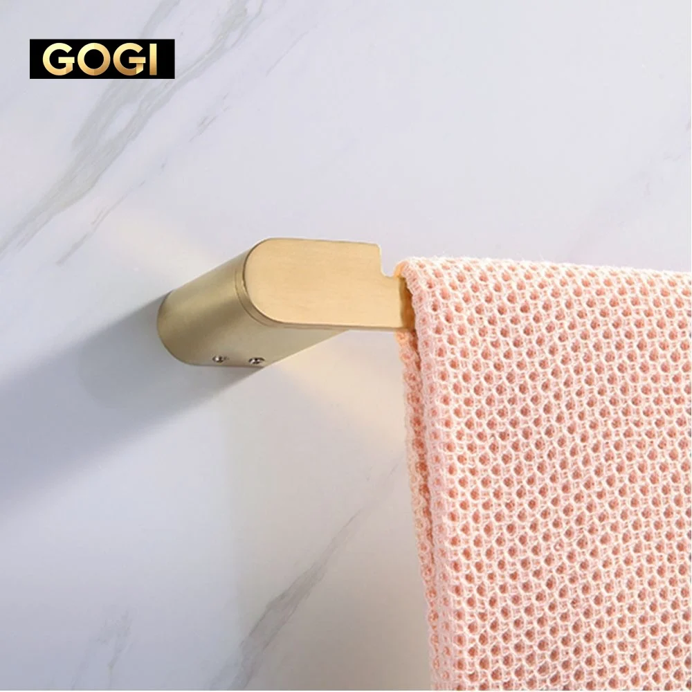GOGI 304 Stainless Steel Towel Bar Wall Mounted Bathroom Towel Holder, Minimalist Bathroom Accessory, 2 Colors Optional