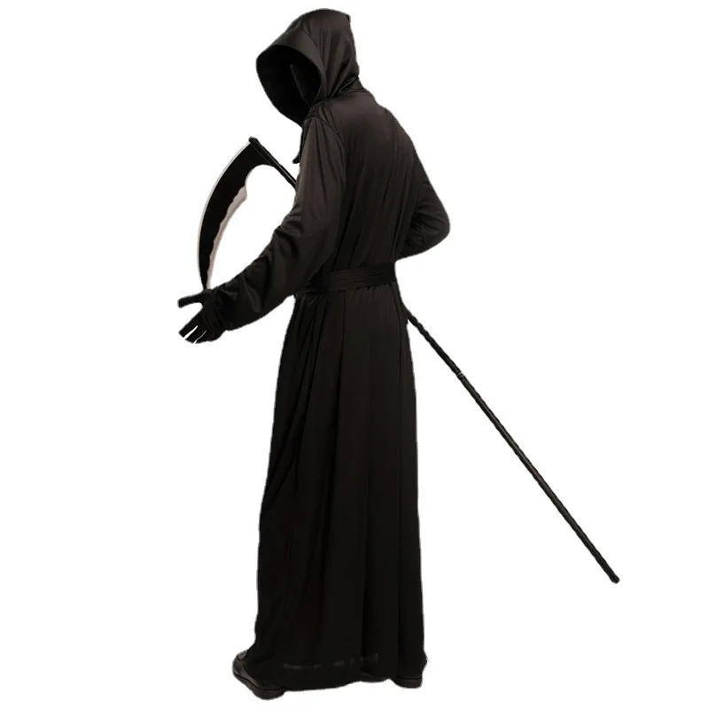 Halloween Grim Reaper body Horror Death Cosplay mantello nero Costume bambino adulto
