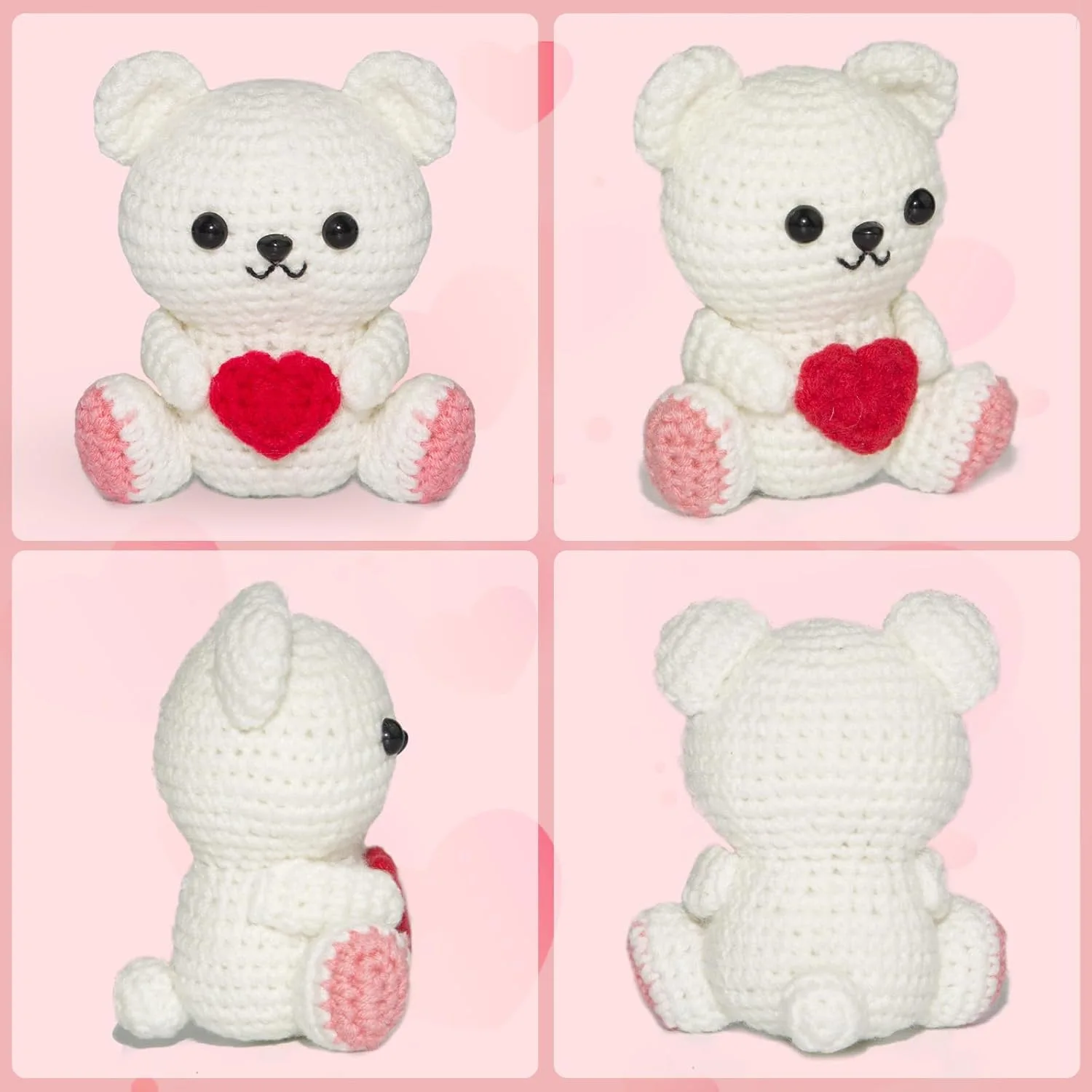 White Bear Knitting Kit for Beginners for Craft Enthusiasts Crochet Starter SET DIY Crocheting Knitting Kit  Step-by-Step