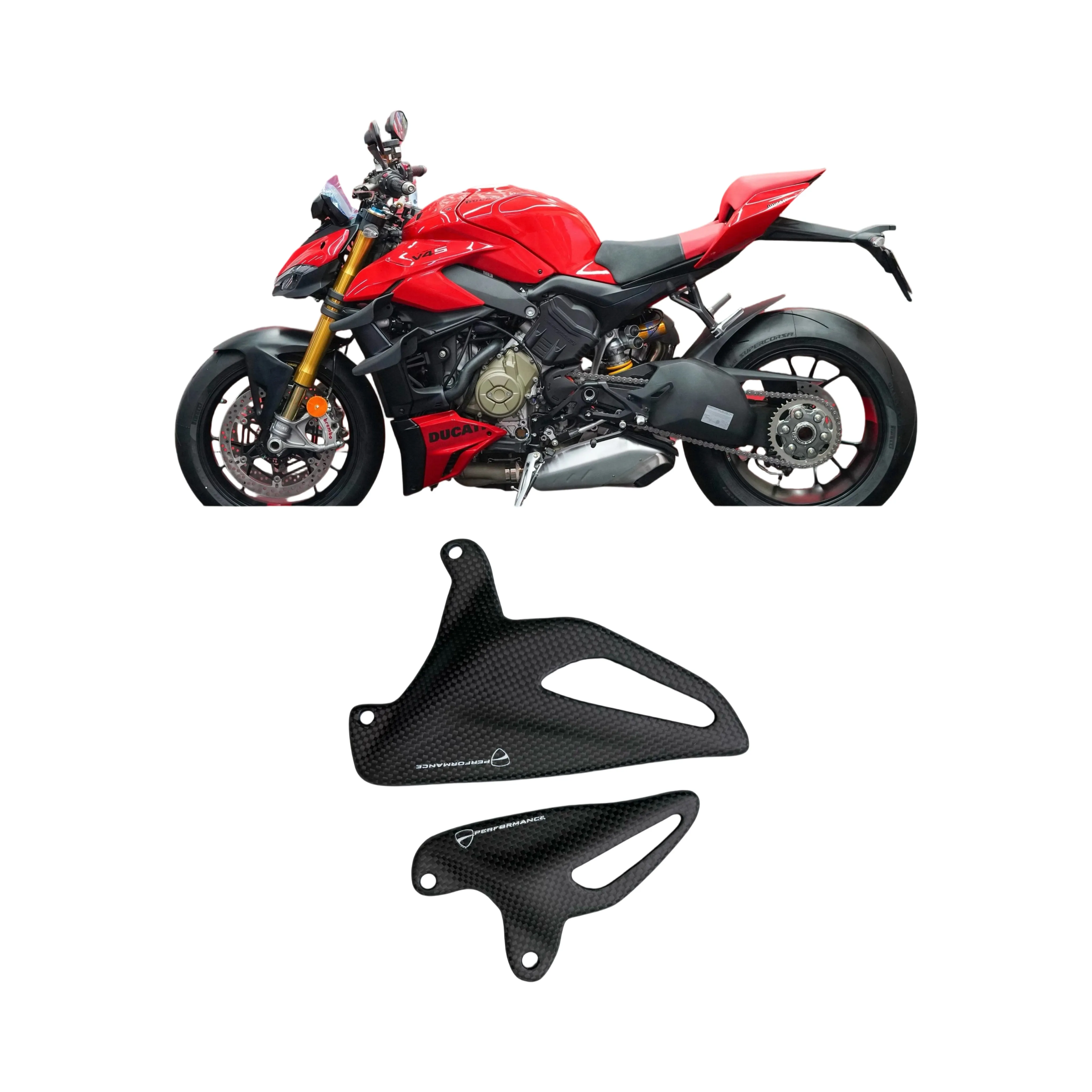 

Heel Guard Protector Carbon Fiber For DUCATI Panigale V4/S/R Streetfighter V2 V4/S 2018-2024 Foot Wing Rearset moto Accessories