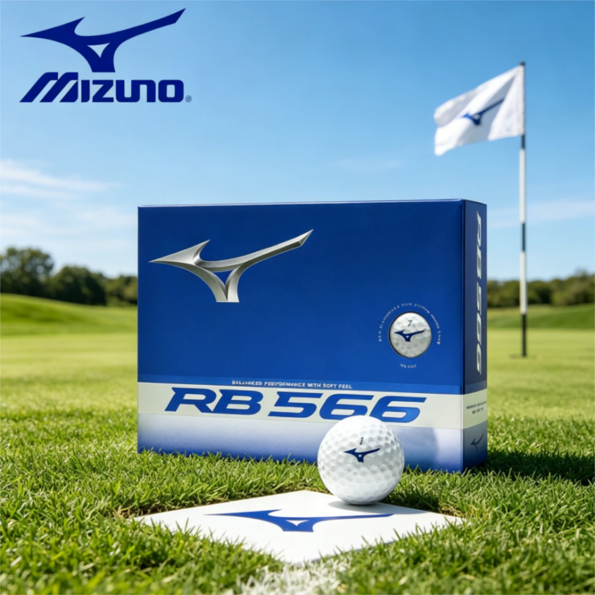 mizuno-rb-566-golf-balls-soft-feel-distance-golf-ball-set-for-men-women-practice-training-outdoor-golf-sports-whole-box-12pcs