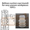 CNC Vacuum suction cup Bellows suction cup (round) for very uneven workpieces 10PCs 1
