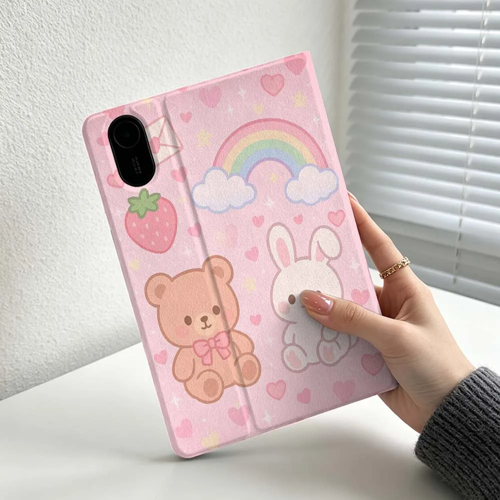 Cute Rabbit Bear Pattern For Xiaomi Redmi Mi Pad 8 7 6 5 4 2 SE K Pro Max Ultra Poco Pad Soft Inch Tablet Case Cover
