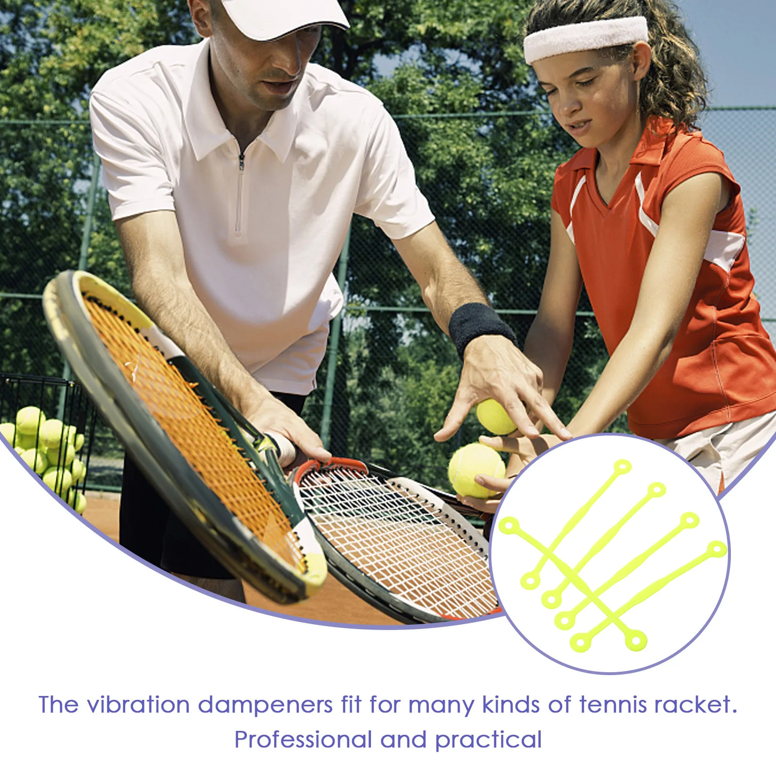 

5Pcs Tennis Racquet Dampener Silicone Shocks Absorbing Strip for Vibration Reduction Sports Accessory Tennis Racquet Dampeners