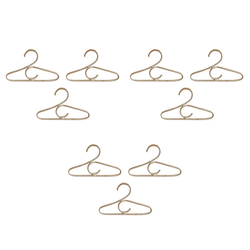 

9Pcs Rattan Clothes Hanger Style Kids Garments Organizer Rack Children Hanger Kids Room Decoration Hanger For Clothes