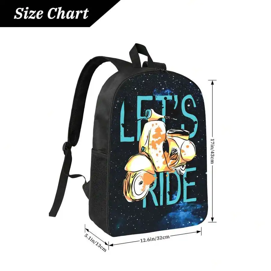 

Funny Cartoon Scooter Print Backpack For Men Women Travel School College Daypack