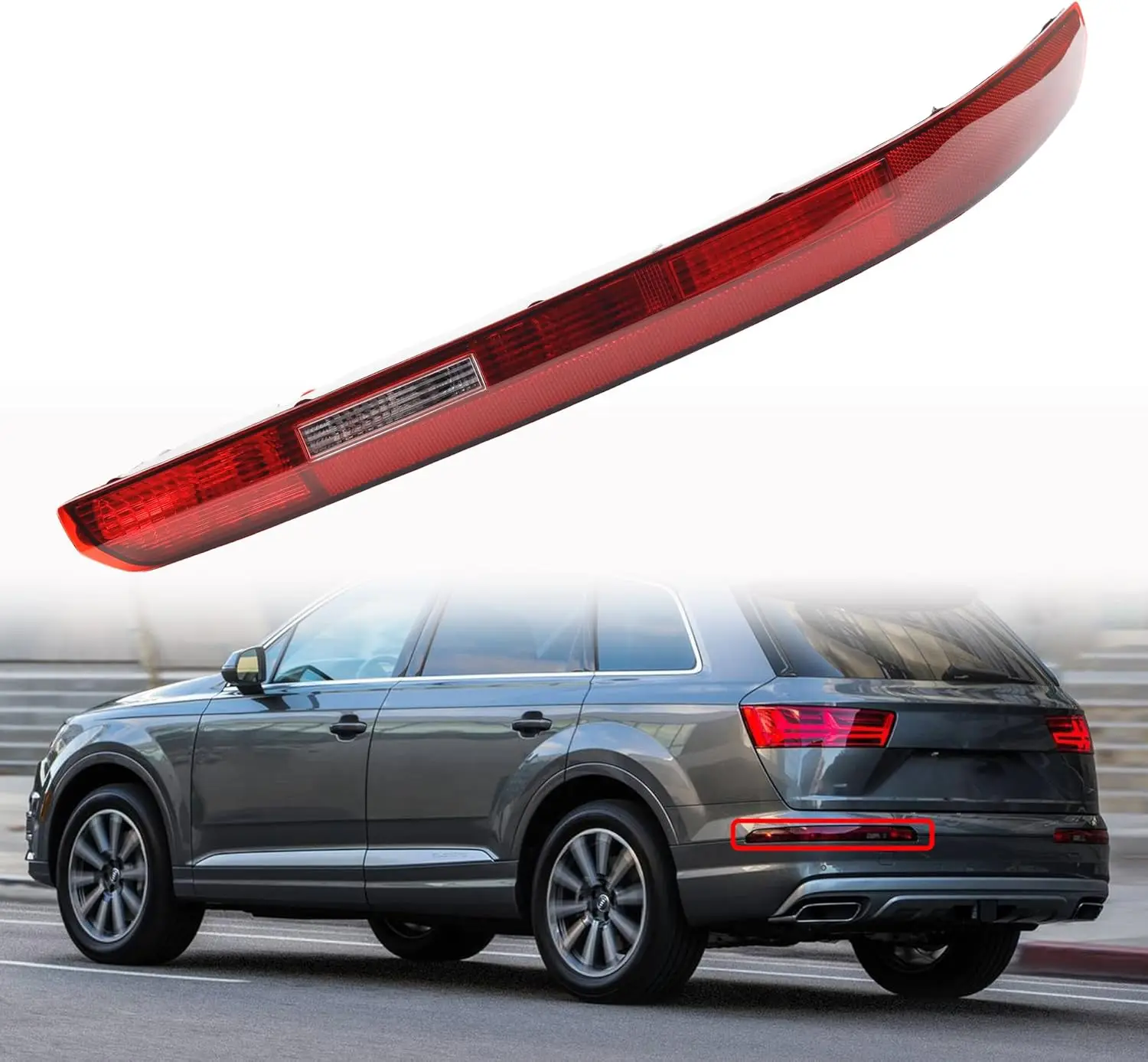 

Left Rear Bumper Tail Light Reflector with Bulbs for Audi Q7 2016-2022