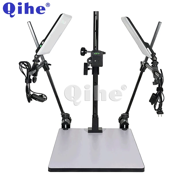 QH-L081LED Copying Stand Photo Shooting Table Lifting Height 58cm,Base Board 36X40CM,With 20W LED Bulbx2PCS