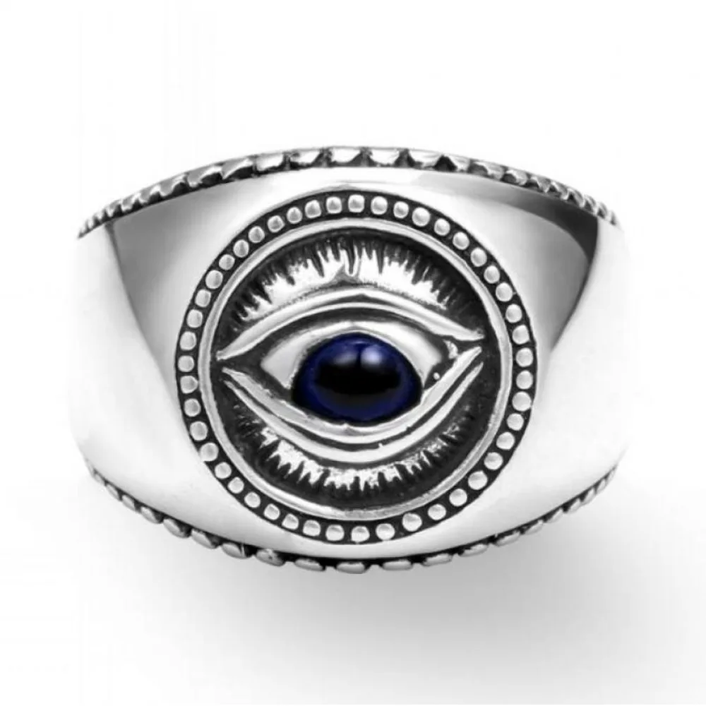 New Simple Devil\'s Eye Fashion Hip Hop Rock Niche Men\'s Rings Gothic Punk Rings Men\'s Jewelry Creative Street Party Trend Rings