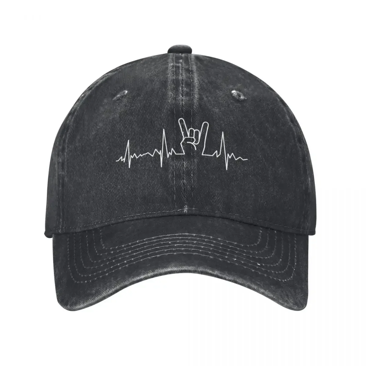 Heavy metal heartbeat Baseball Cap fishing hat Sun Cap Male hat Mountaineering Elegant Women's Hats Men's