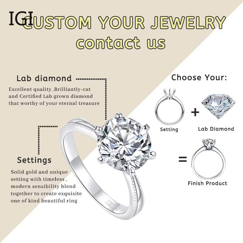 Anelli di diamanti coltivati in laboratorio Anello personalizzato Anello di nozze in oro 10K 14K 18K da 1 ct Anello di fidanzamento per matrimonio con taglio ovale Anello con diamante HPHT/CVD