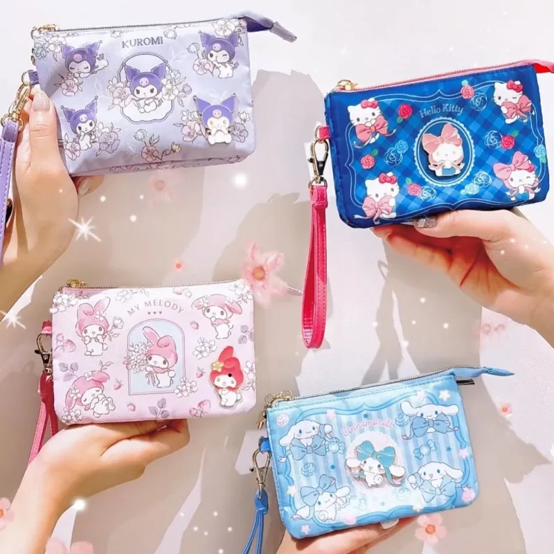 

Cute Hello Kitty cartoon coin purse headphones change purse makeup storage bag wholesale for children ladies holiday gifts