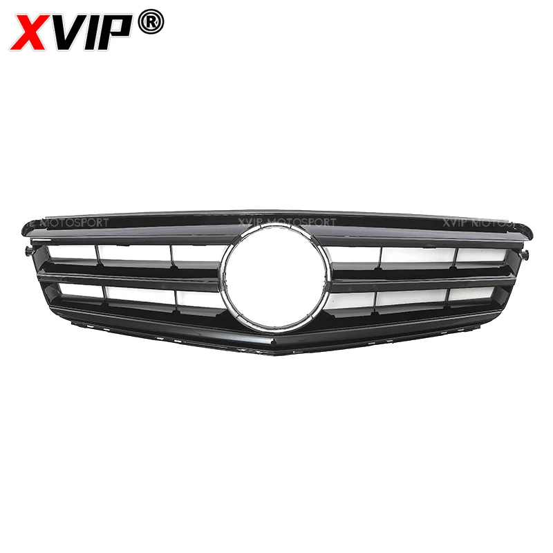 شبكة المصد الأمامي على الطراز الرياضي باللون الأسود اللامع XVIP لسيارة Mercedes Benz C-Class W204 2008-2014 C180 C200 C230 C250 C280 C300 C350