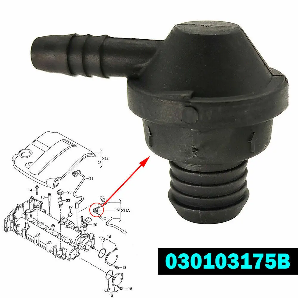 1pc Car Breather Hose One Way Valve Black For Audi A1 A3 Vw Golf Polo Passat Seat Skoda OEM030103175B Car Accessories