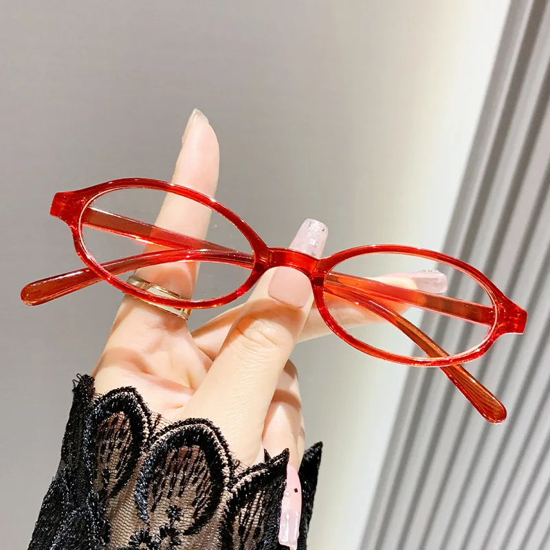 Trendige und modische Anti-Blaulicht-Brille mit dünnem Rahmen für Damen, vielseitiger Street Shot, flacher Lichtspiegel 3022