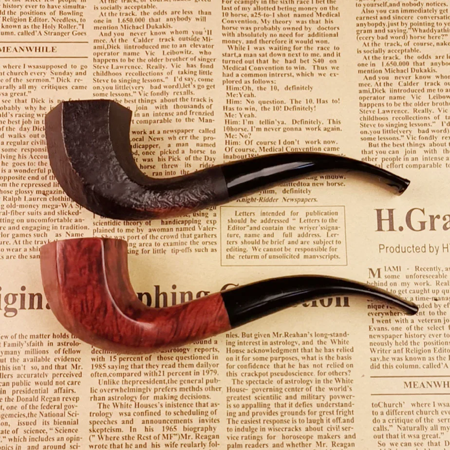 Handmade Shinan Wood Pipe Classical Solid Wood Smokeware Smoking Tobacco Pipe Black Red