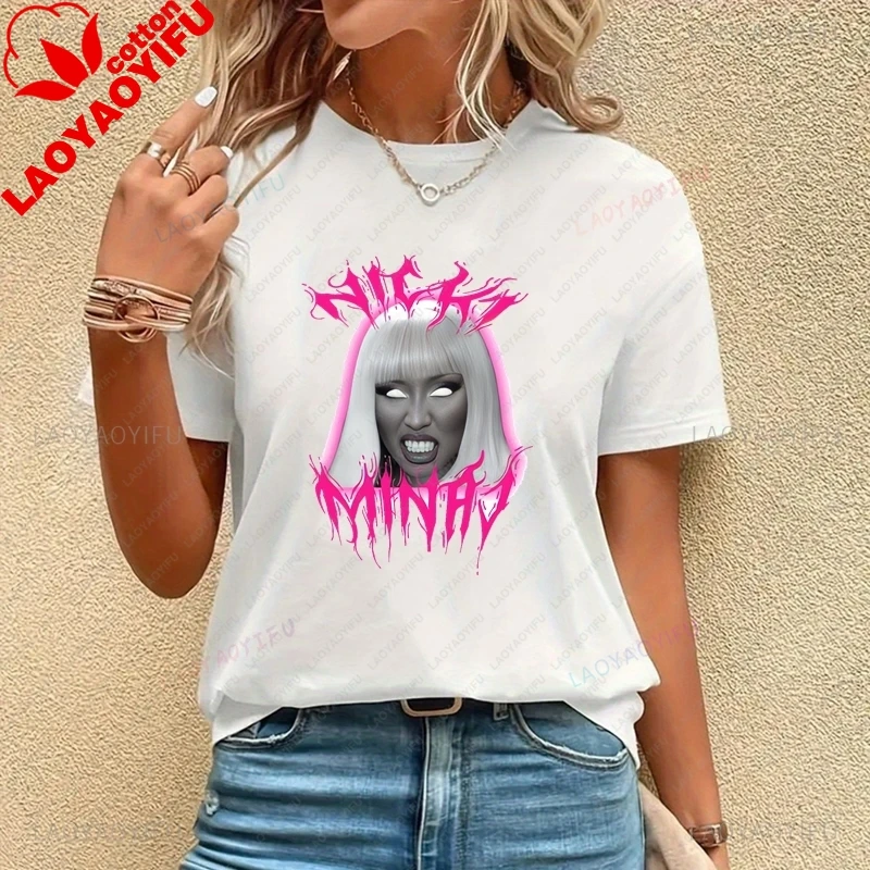 Rapper NICKI MINAJ Classic Poster Printed Women's Shirt, Everyday Casual Streetwear, Spring/summer Cotton 0 Neck T-shirt