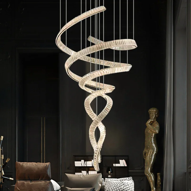 

Modern Home Decoration Crystal Chandelier, Stair Pendant Lamp, Living Room Pendant Lights, Interior Lighting