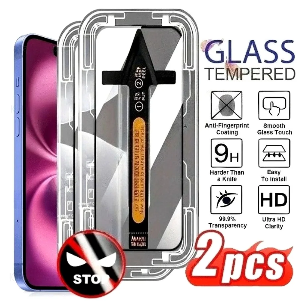 

2Pcs Anti Spy Full Screen Protector For iPhone 17 16 15 14 Pro Max 17 Air 16e 13 12 11 Pro 15 14 Plus XS XR Easy Install Glass