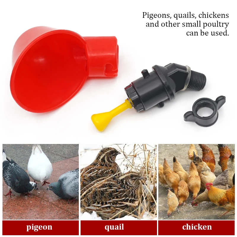 Imagem -03 - Copos Automáticos de Frango Waterer Quintais Plásticos Alimentador de Água Tigelas de Aves Float Estilo Feed 100 Pcs