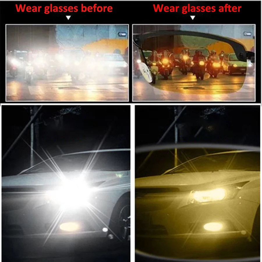 Night Driving Glasses Anti Glare Polarized Anti Glare Nighttime Glasses HD Yellow Tinted UV400 Eye Protection Aviator eyeglasses