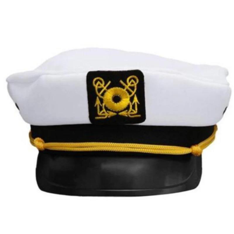 Chapeau de capitaine marin blanc unisexe, casquette de performance pour fête cosplay marine, pour adultes et enfants