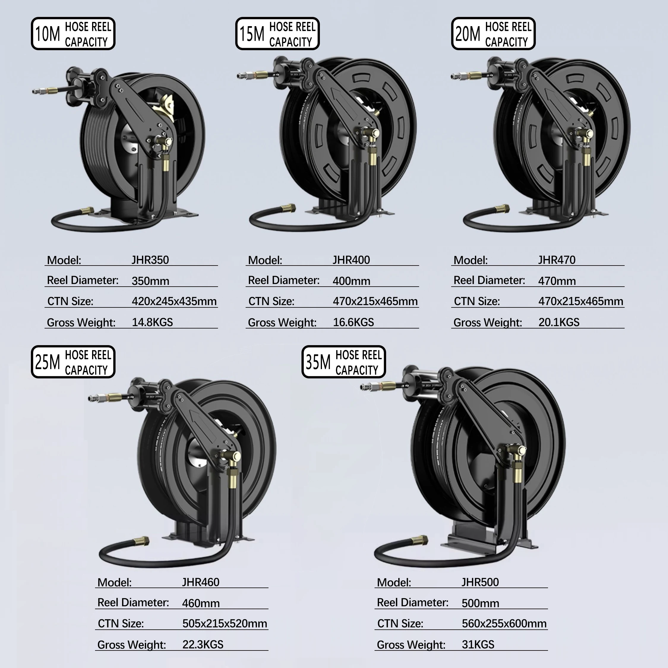 Carretel de mangueira tlf 1/2 1/4 3/4 1 polegada limpador de alta pressão retrátil auto carro combustível graxa lavadora carretel de mangueira de ar