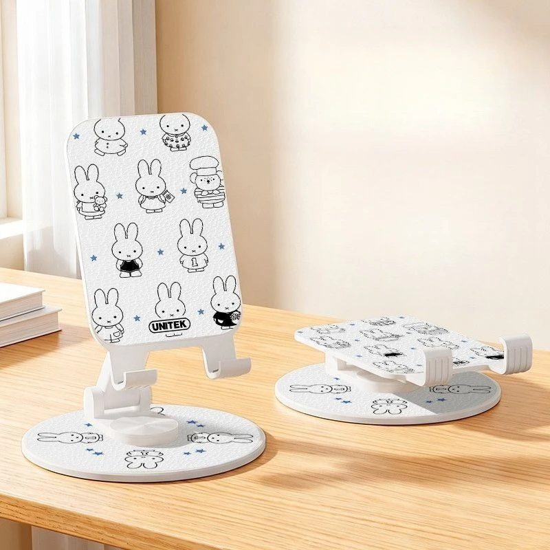 Cartoon Kawaii Rotatable Telescoping Phone Holder Reinforce Non-slip Foldable Compact Convenient Convenient for Storage Miffy