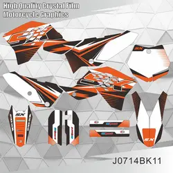 Full Graphics Decals Stickers Motorcycle Background Custom Number Name For KTM SX65 SX 65 2009 2010 2011 2012 2013 2014 2015