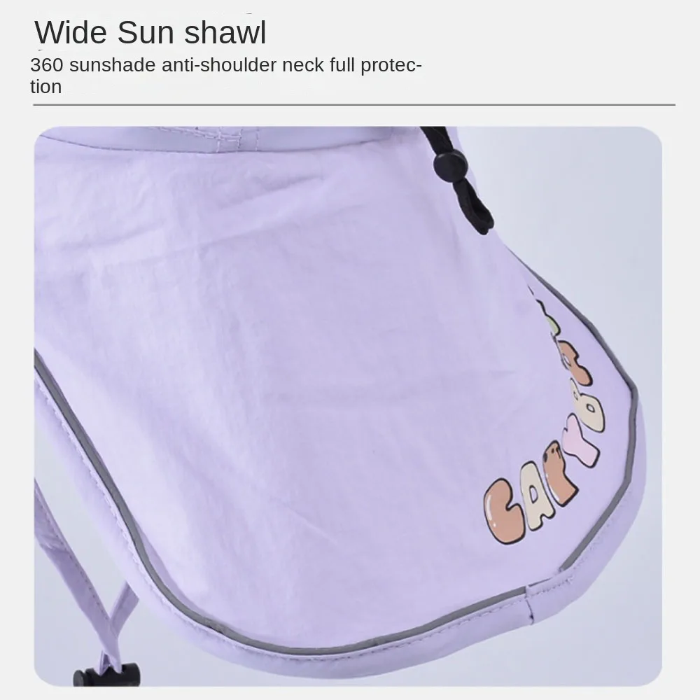 

Детская солнцезащитная шляпа-капибара с широкими полями, защита от УФ-излучения, быстросохнущая, водонепроницаемая, с дышащей защитой для шеи