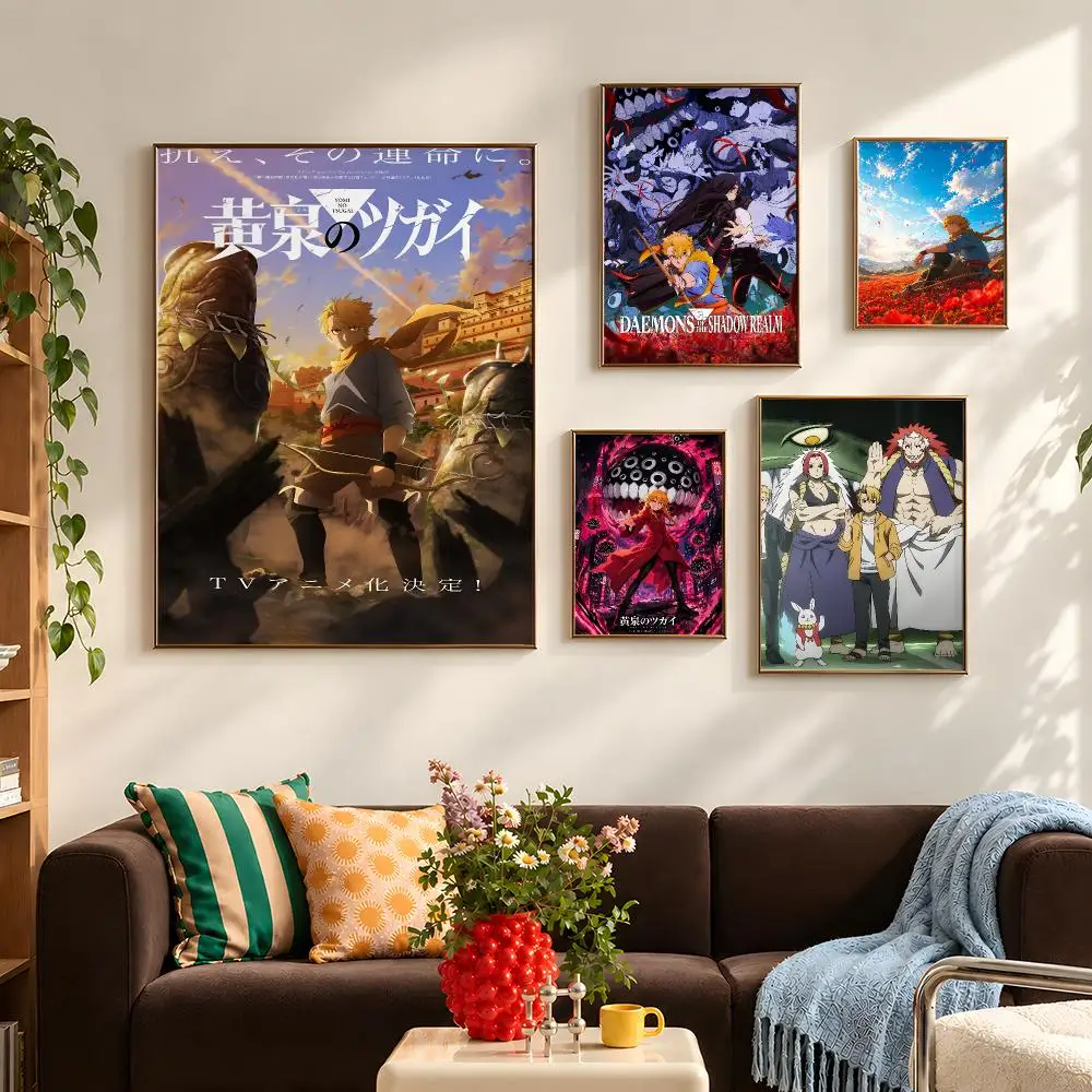 Anime Daemons Shadow Realm Fantasy Poster Self Adhesive PP Wall Art HD Gaming Room Bedroom Living Room Decor Apartment Gift