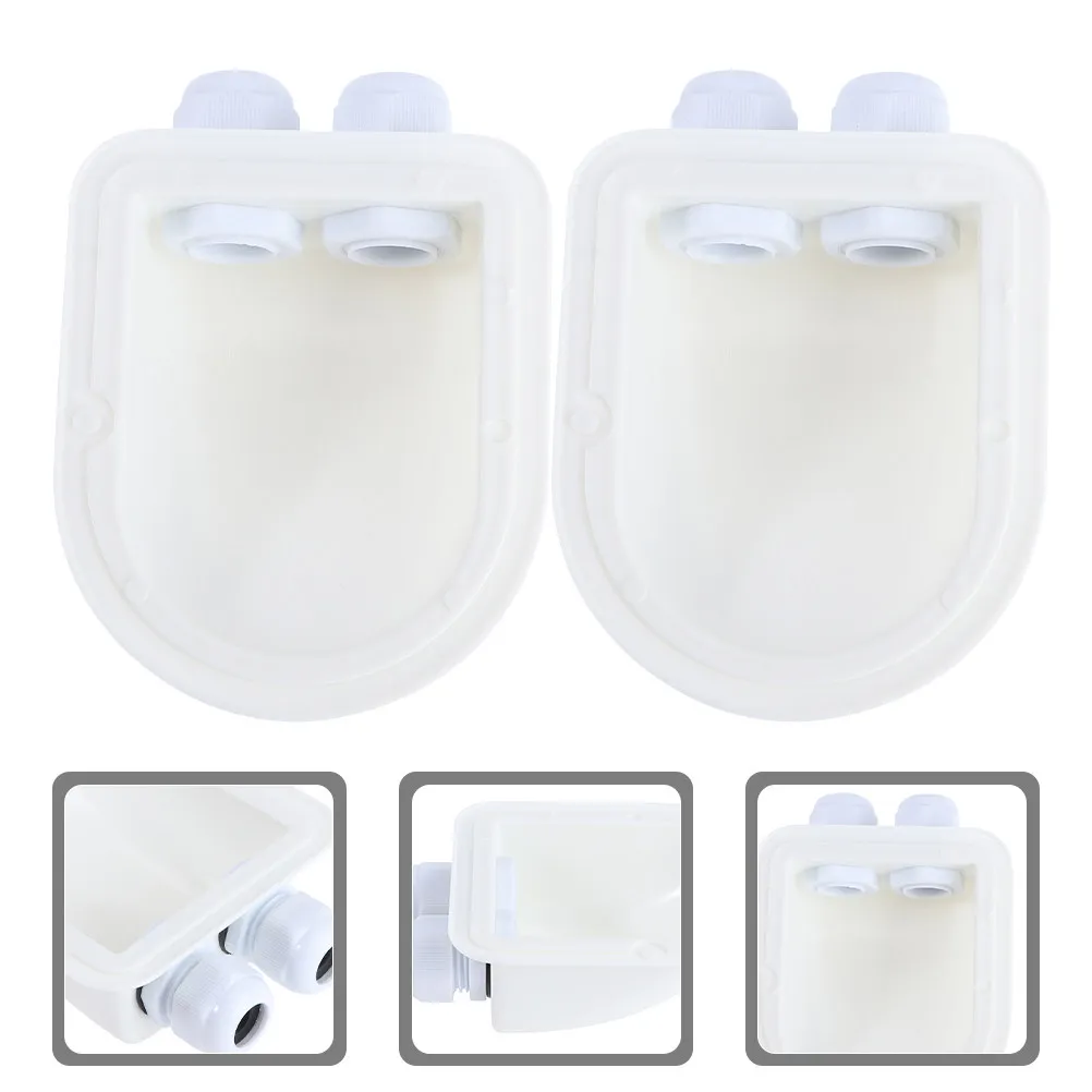 

Комплект из 2 шт. всепогодных солнечных кабельных вводов-уплотнителей с двойным отверстием, водонепроницаемая распределительная коробка из АБС для автодомов, караванов, морских судов, аксессуары для солнечных панелей