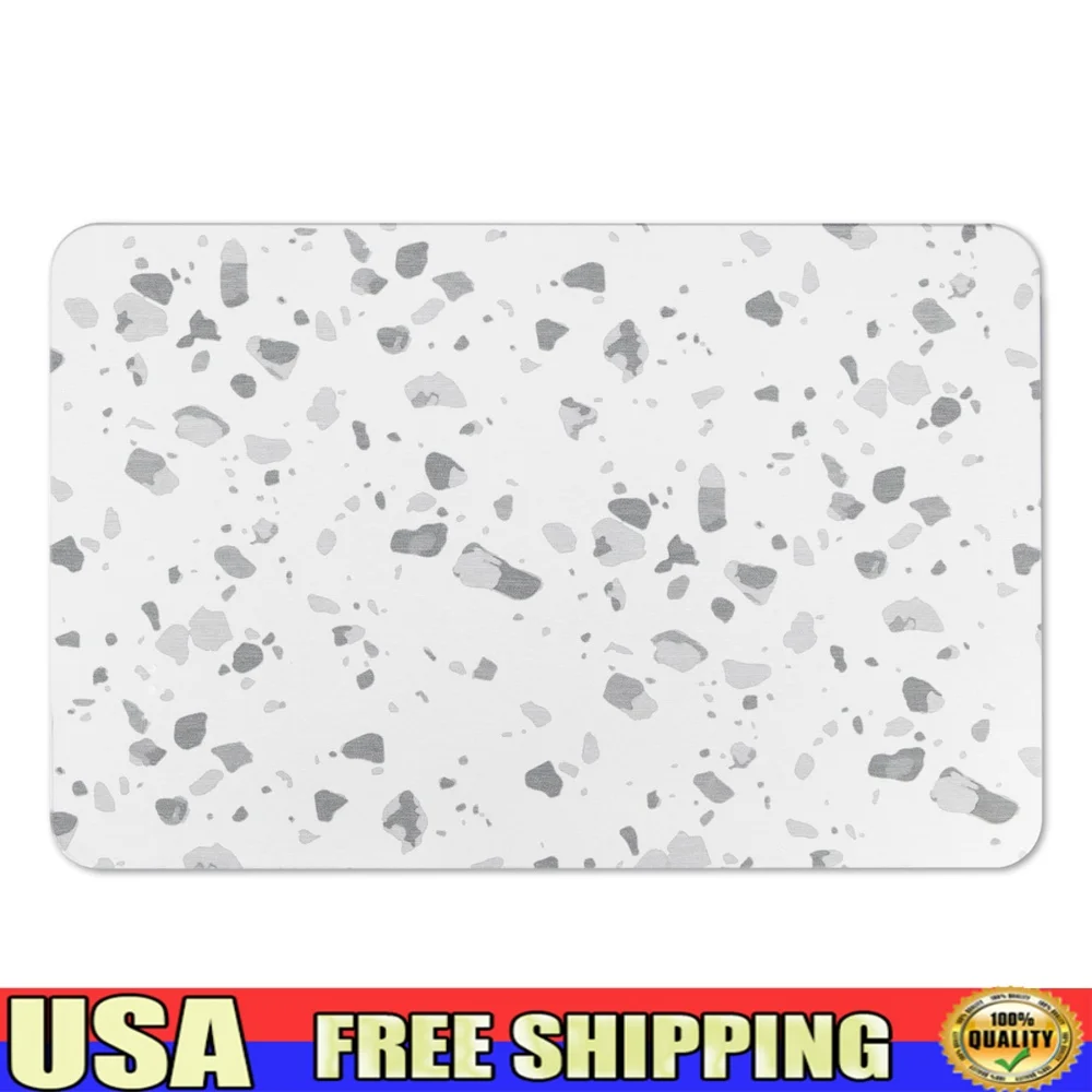 

Нескользящий коврик для ванной с диатомовой землей, терраццо, дизайн, быстросохнущий гигиенический каменный коврик для использования в салоне ванной комнаты, 23,62x15,35 дюймов