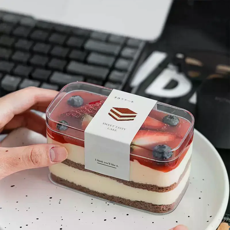 Snack Cookie Storage Boxes Tiramisu Packing Boxes Transparent PP Bakery Boxes For Christmas Wedding Party Gift Box With Lid
