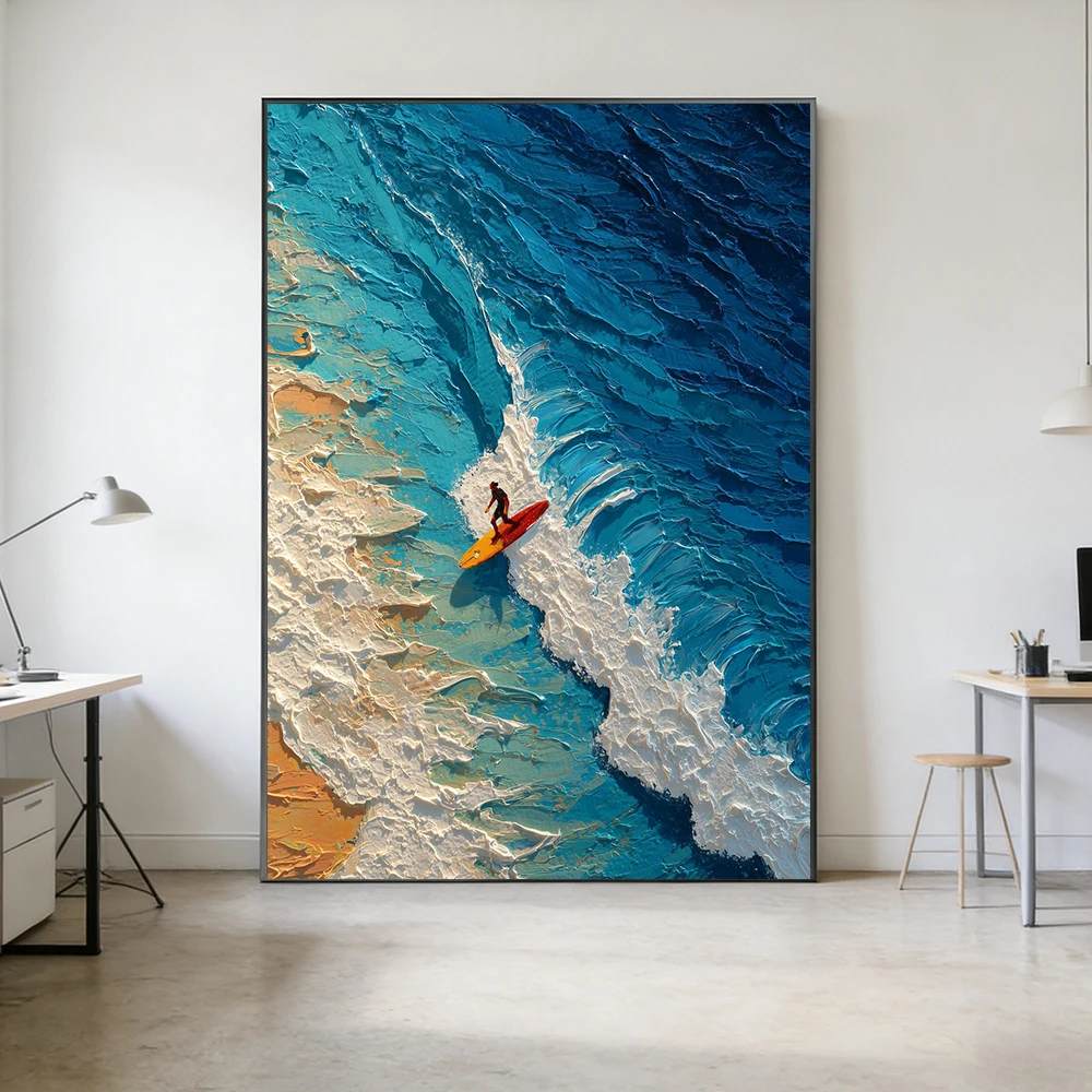 Sommerliche Strandlandschaft Abstrakte Leinwand-Wandkunst Lustiges Wüsten-Kamel-Karavan-Landschaftsposter Minimalistisches Leinwandgemälde 2D Flachdruck