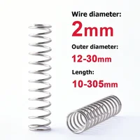 Diámetro del alambre 2mm Resorte de acero inoxidable 304 Resorte de compresión en forma de Y OD 12/13/16/18/20/21/22/24/25/26/28/30mm
