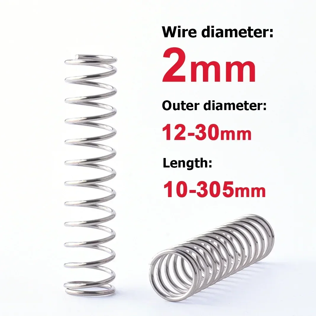 Wire Diameter 2mm 304 Stainless Steel Spring Steel Y-shaped Compression Spring OD 12/13/16/18/20/21/22/24/25/26/28/30mm