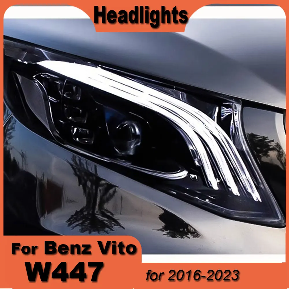 Auto Headlight Suitable For Vito W447 2016-2023 Mercedes Benz V-Class New Front Lamp Assembly Refit Maybach Style LED Accessory