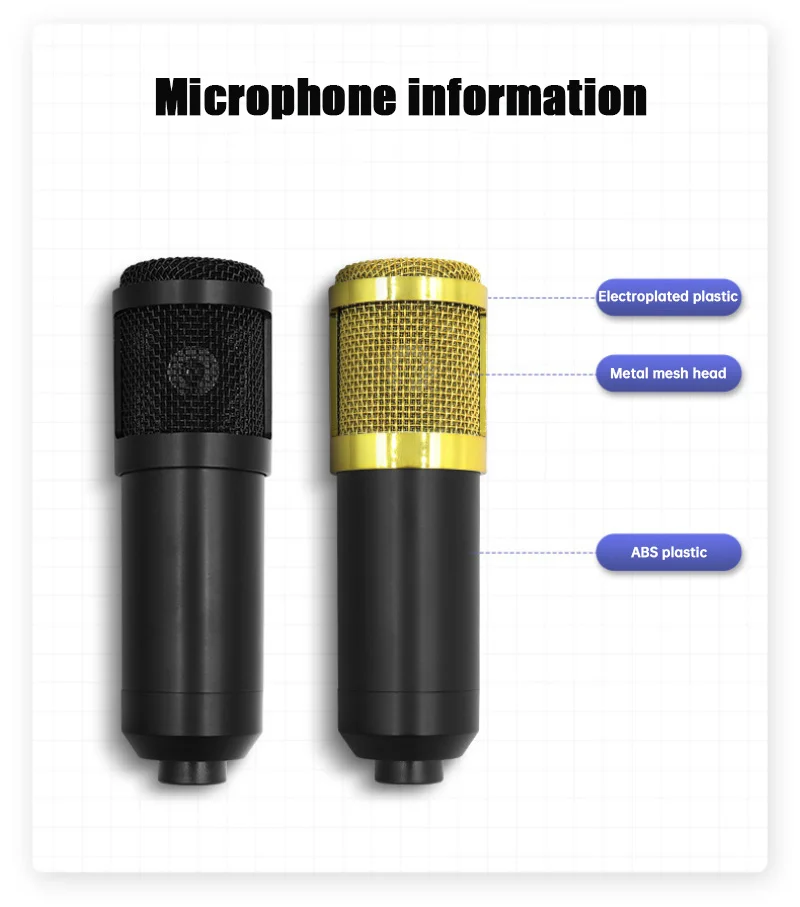 BM800 Professional Condenser Microphone Sound Recording Studio Mic Kits For Computer KTV Broadcasting Gamer Karaoke Microfone