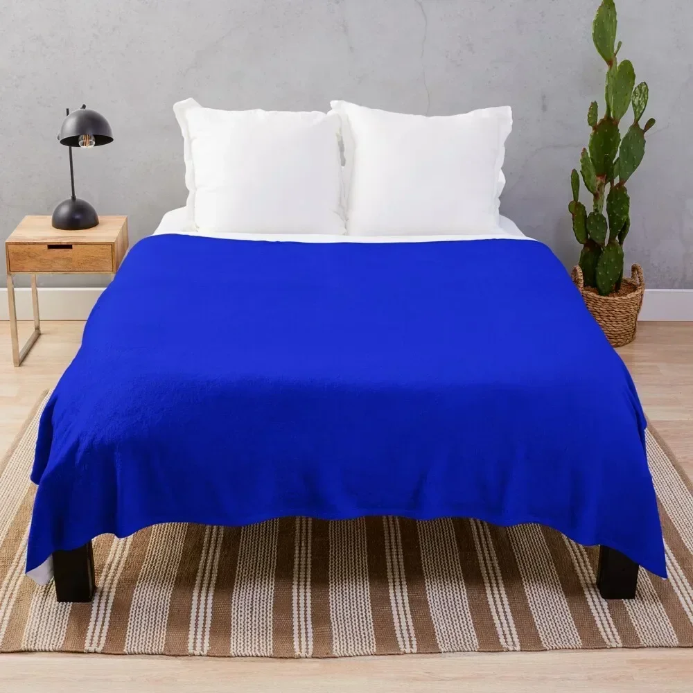 

Solid Deep Cobalt Blue Throw Blanket Outdoor Soft Blanket for Picnic Beach Camping
