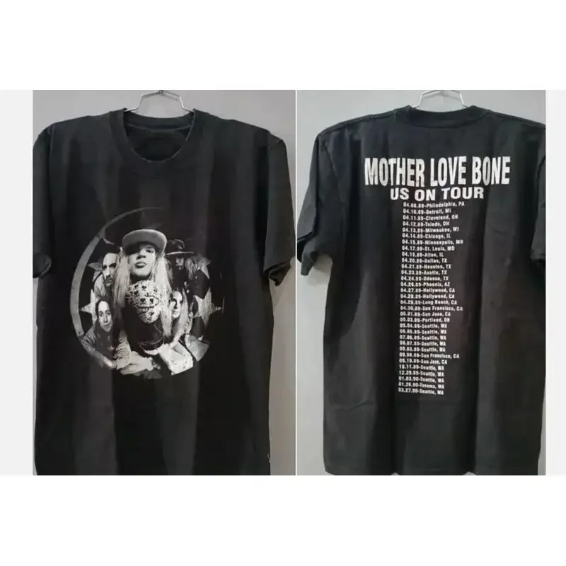 Mother Love Bone Shaka T Shirt On Tour 2 side basic black tee