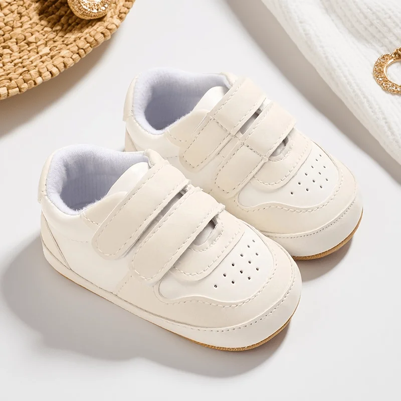 Baby Learning Walk Shoes, Cute Color Block Baby Sneakers, Adjustable Strap Soft Infant Footwear for Newborns 0-18 Months