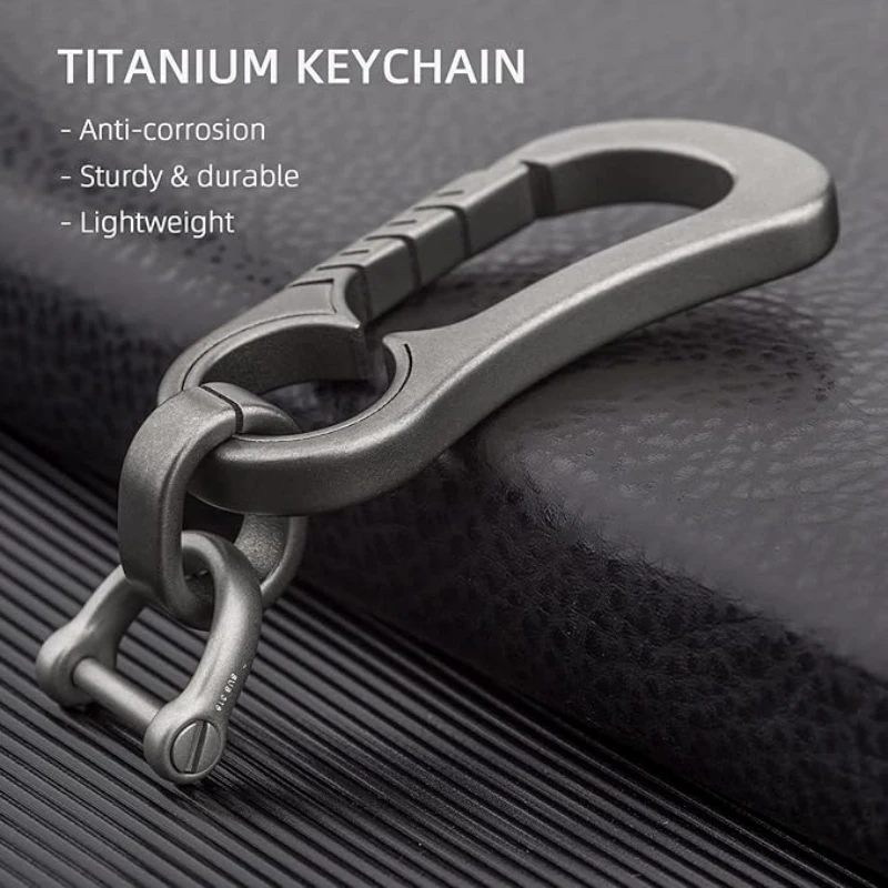 

Titanium carabiner keychain clip, quick release keyhook clip, heavy-duty EDC keychain, men's keyring holder