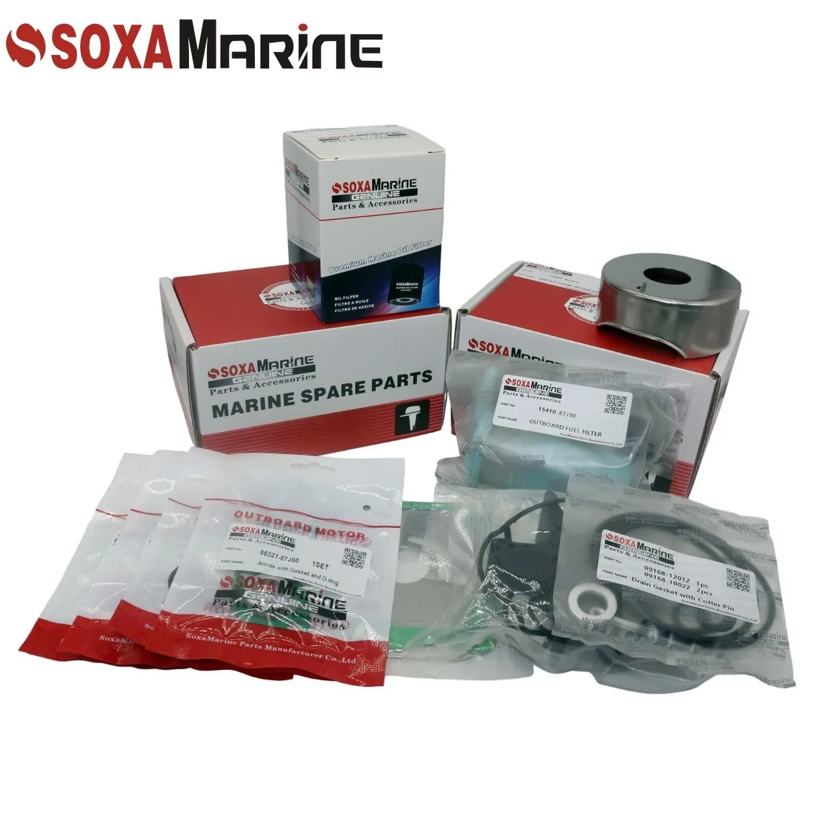 Fit Suzuki 140 HP DF140 2010-2012 Maintenance Kit Outboard Water Pump Repair with Zinc Anode Drain Gasket Oil Filter Cotter Pin