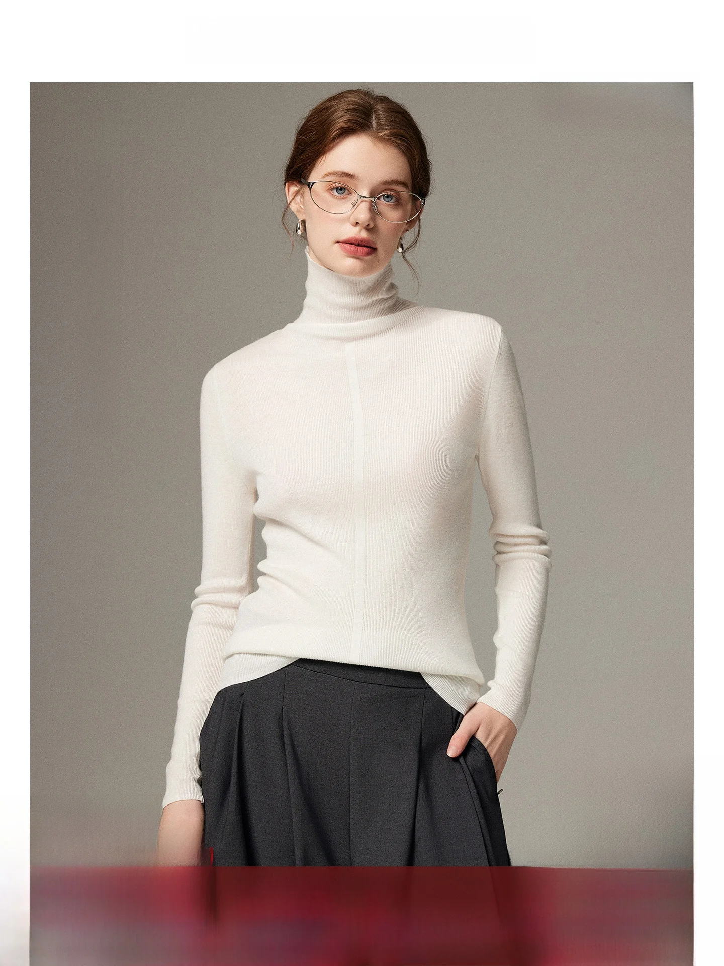 

Pure Color Knitted Sweater Women's Slim Fit Inner Wear Top Ele Lazy Base irt Autumn Winter New Sle High Collar Sweater