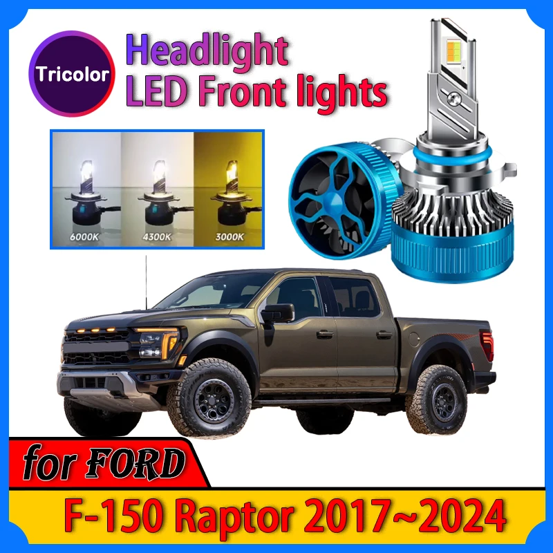 Voor Ford F-150 Raptor 2017-2024 Plug And Play Led Koplamp Gemodificeerde Lamp Sterk Wit Licht Drie Kleuren Aanpassing Auto-Onderdelen