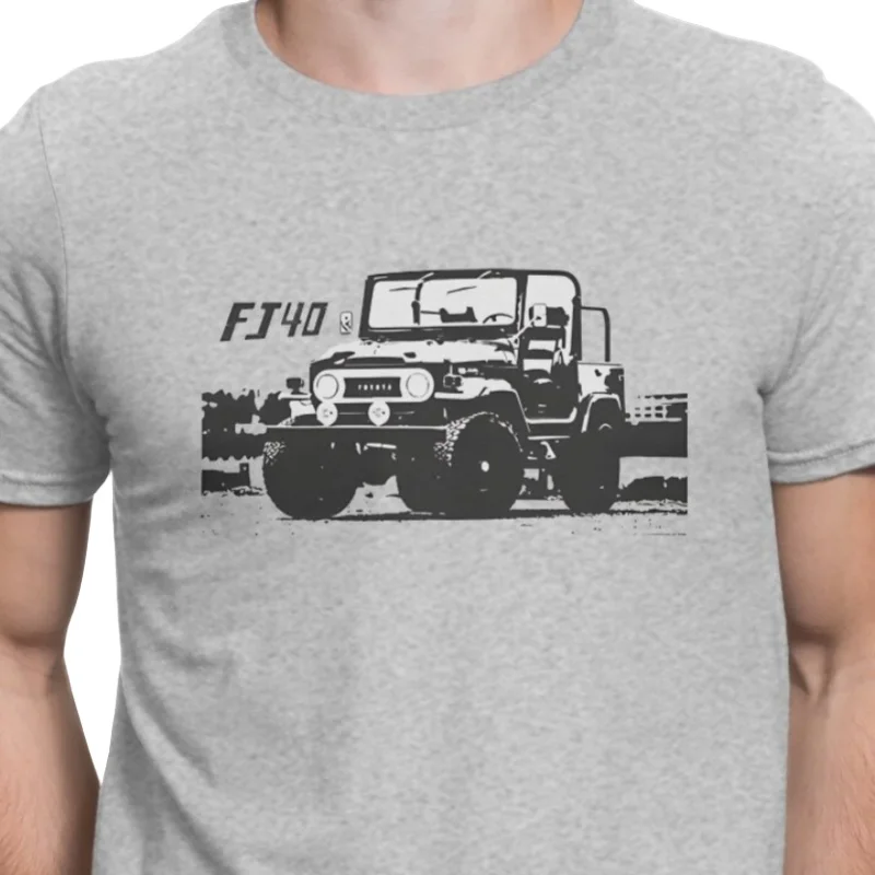 تي شيرت رجالي 1971 A Land Cruiser FJ40 كريزي القطن الخالص تي شيرت قصير الأكمام كروزر تي شيرت س الرقبة بلايز فريدة من نوعها