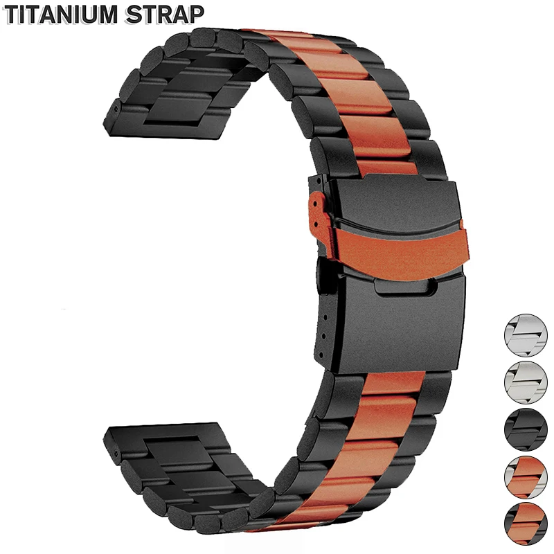 22mm Titanium Strap for Huawei Watch 5 GT5 Pro 4 GT4 GT3 3Pro 46mm Active 2 Luxury Band for Galaxy Watch 3 45mm Gear S3 Bracelet